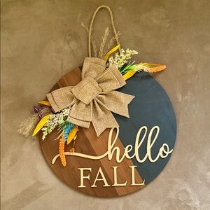 Charming Autumn Wall Decor with Burlap Bow